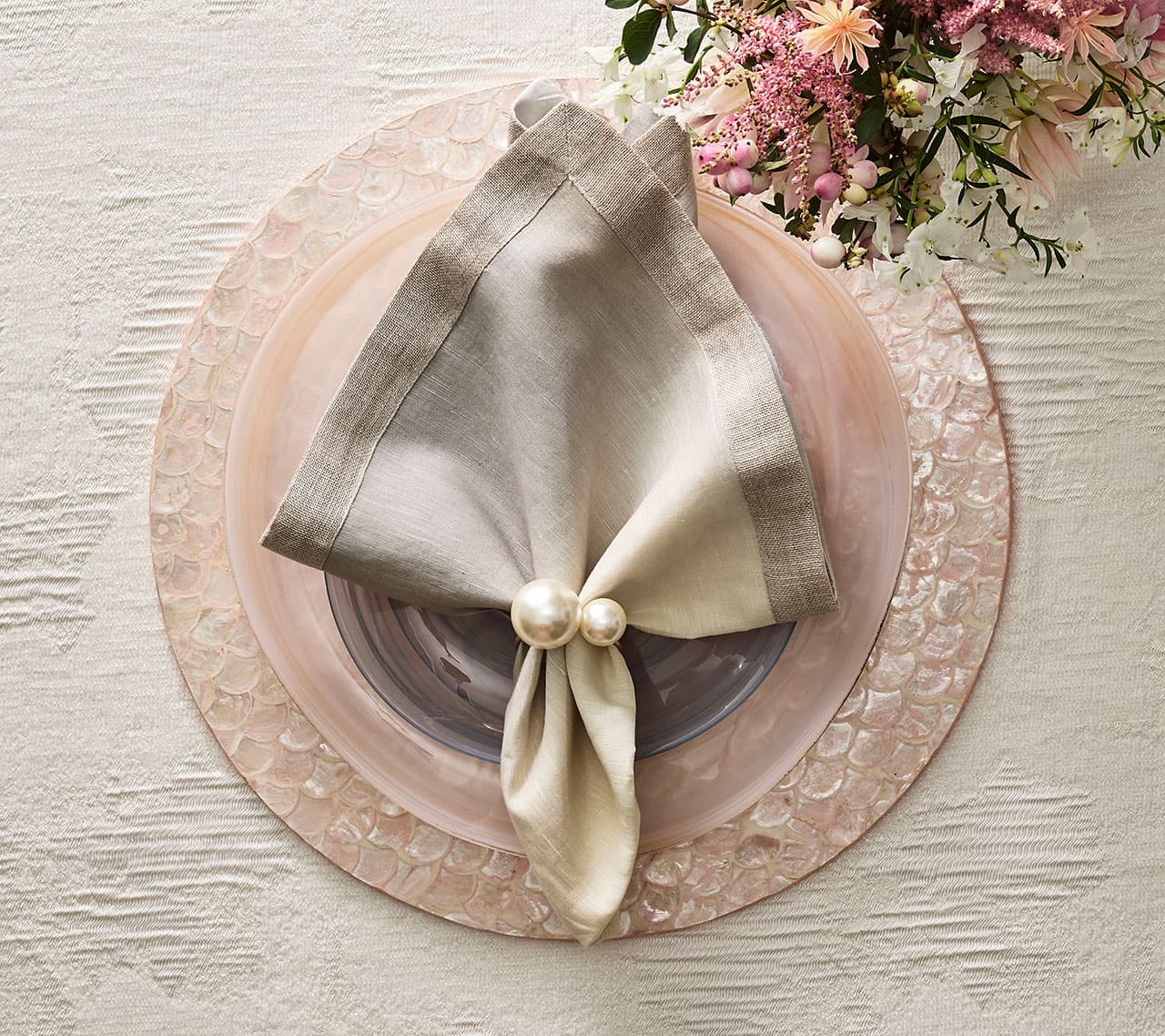Camellia Placemat in Blush, Set of 4