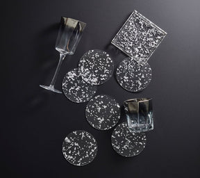 Kim Seybert, Inc.Stardust Drink Coasters in Clear & Silver, Set of 6 in a CaddyDrink Coasters