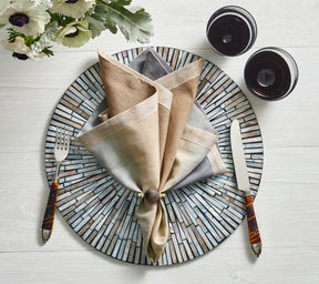 Kim Seybert, Inc.Tahiti Placemat in Gray & Taupe, Set of 4Placemats