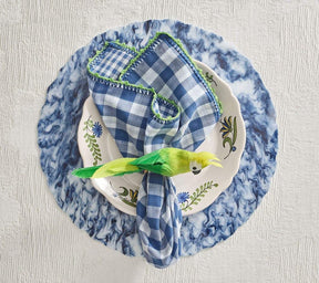 Kim Seybert, Inc.Check Napkin in White, Blue & Green, Set of 4Napkins