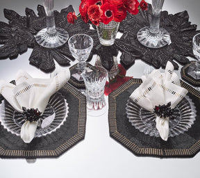 Kim Seybert, Inc.Zénith Napkin Ring in Black, Set of 4 in a Gift BoxNapkin Rings