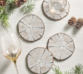 Kim Seybert, Inc.Birch Coasters in Ivory & Natural, Set of 4 in a Gift BoxDrink Coasters