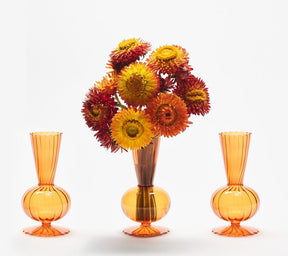 Kim Seybert, Inc.Tess Bud Vase in Amber, Set of 3 in a Box