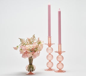 Kim Seybert, Inc.Iris Tall Candle Holder in Blush, Set of 2 in a BoxHome Decor