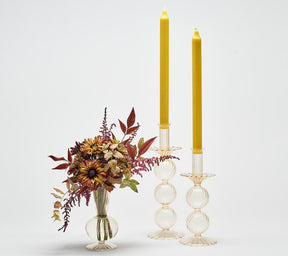 Kim Seybert, Inc.Iris Tall Candle Holder in Champagne, Set of 2 in a BoxHome Decor