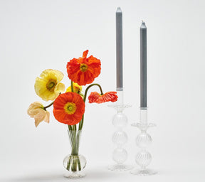 Kim Seybert, Inc.Iris Tall Candle Holder in Clear, Set of 2 in a BoxHome Decor