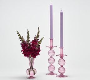 Kim Seybert, Inc.Iris Tall Candle Holder in Lavender, Set of 2 in a BoxHome Decor