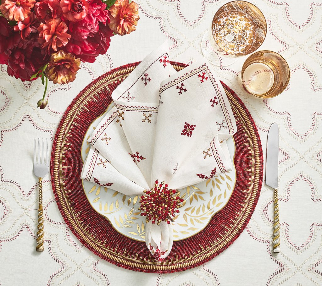 Kim Seybert, Inc.Brilliant Napkin Ring in Red, Set of 4Napkin Rings