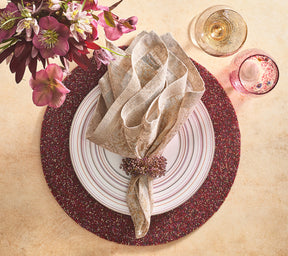 Vermicelli Placemat in Berry & Gold, Set of 4