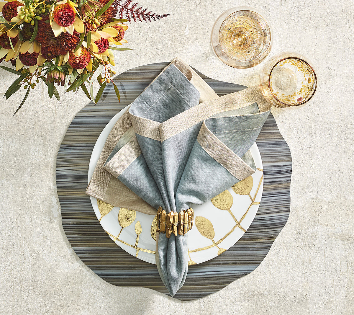 Mica Placemat in Beige, Taupe & Gray, Set of 4