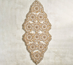Ornate Table Runner in Champagne & Crystal