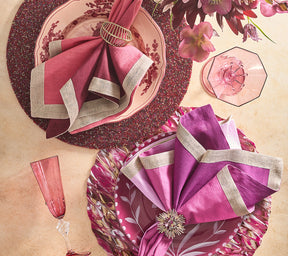 Kim Seybert Luxury Marbled Placemat in Berry & Gold