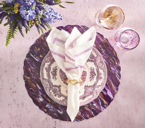 Kim Seybert Luxury Marbled Placemat in Purple & Gold