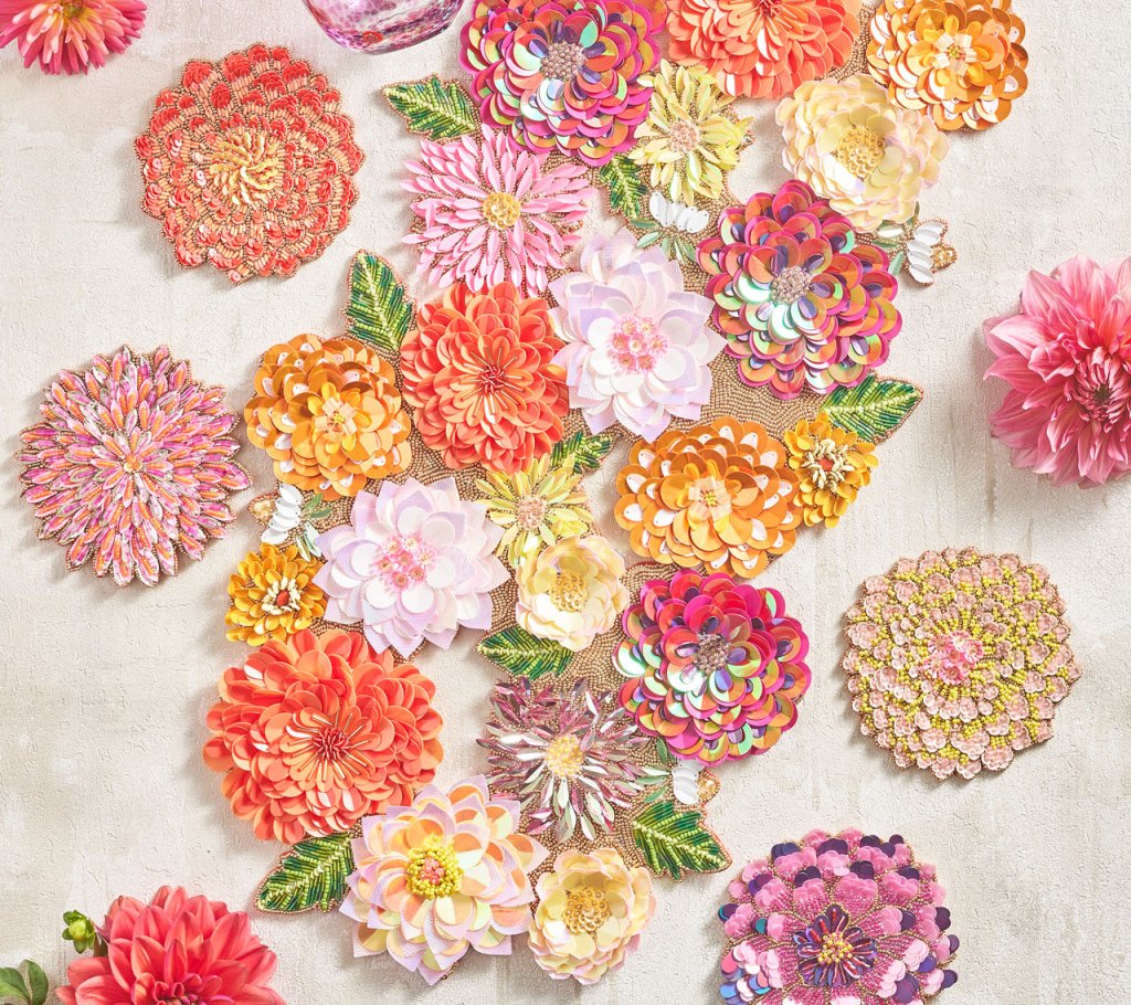 Kim Seybert, Inc.Dahlia Drink Coasters, Set of 4 in a Gift BagDrink Coasters