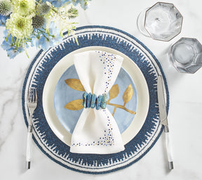 Enamor Placemat in Navy & White, Set of 4