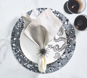 Kim Seybert Luxury Splash Placemat in Gray & Black