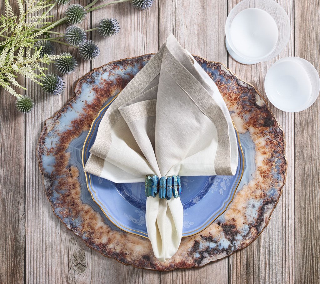 トッテナム・ホットスパー スカーフ ネイビー/ホワイト Strata Placemat in Beige & Taupe & Gray | Kim Seybert
