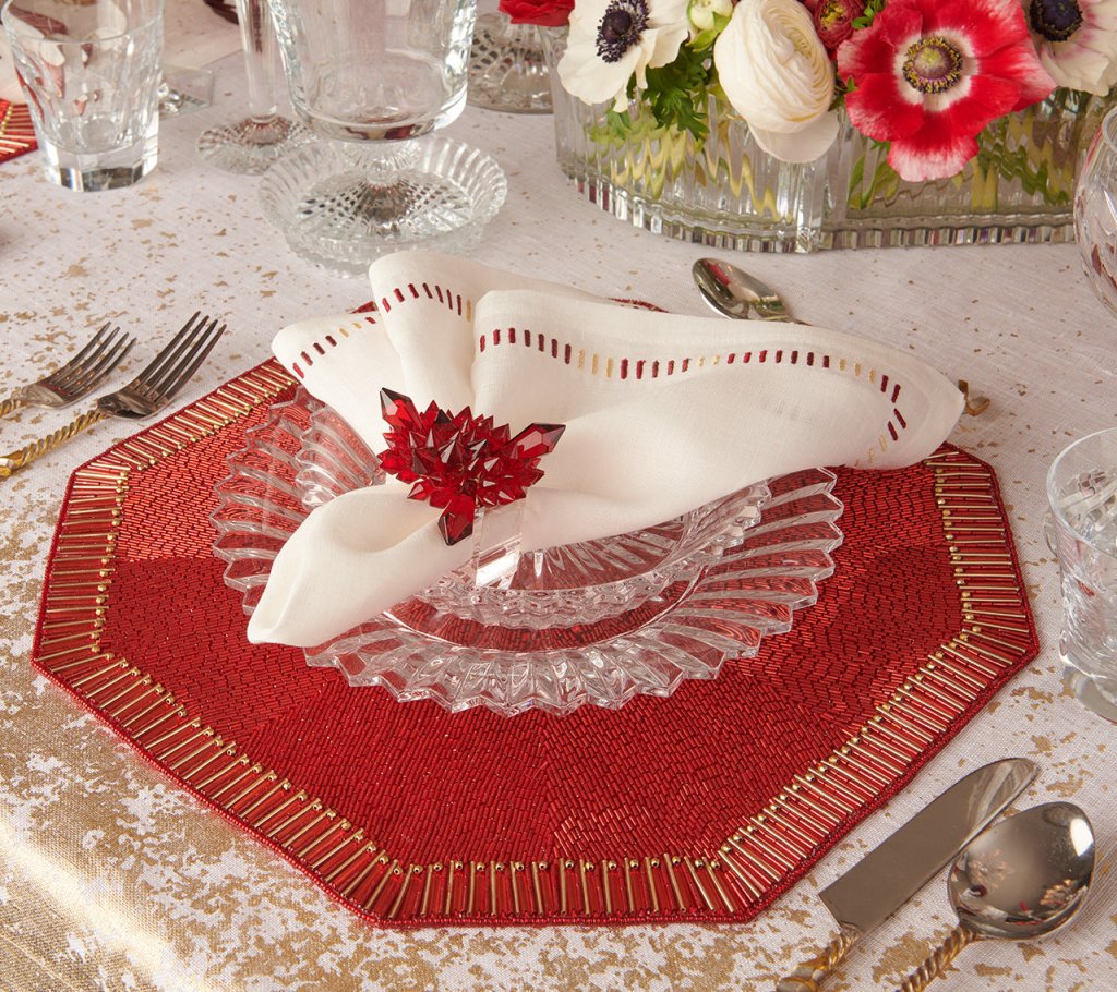 KIM SEYBERT Baccarat ナプキンリング Zénith Napkin Rings in Red in a Gift Box | Kim Seybert