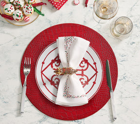 Croco Placemat in Red, Set of 4