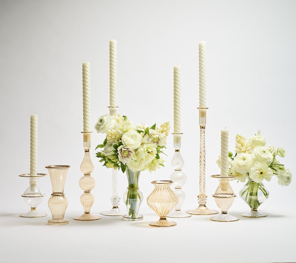 Braid Candle Holder in Champagne