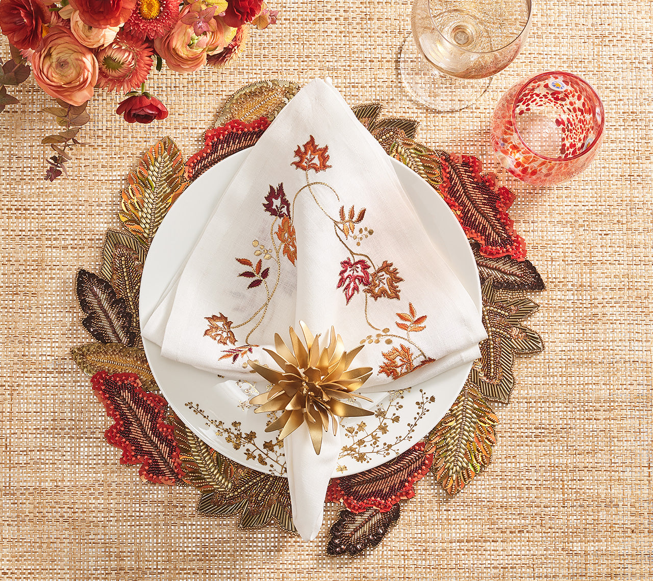 Fall Frolic Placemat in Rust, Set of 2