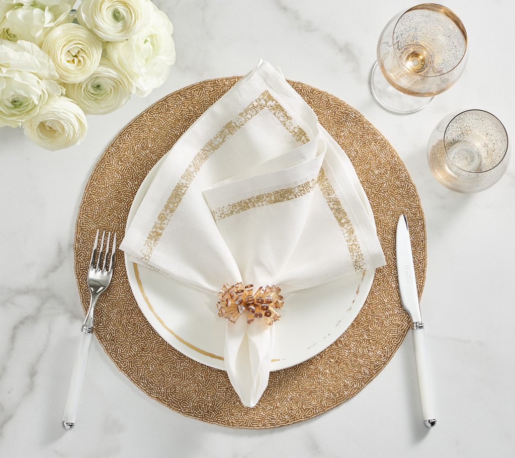 Kim Seybert, Inc.Vermicelli Placemat in Champagne, Set of 4Placemats