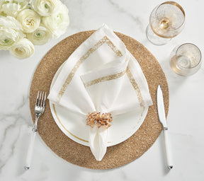 Vermicelli Placemat in Champagne, Set of 4