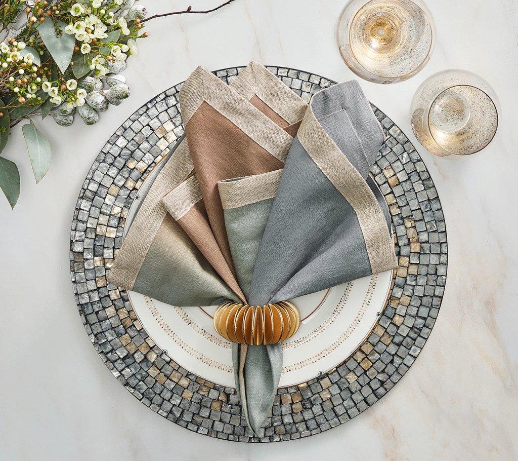 Shell Mosaic Placemat in Gray & Taupe, Set of 4