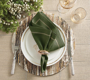 Weathered Pine Placemat in Ivory, Natural & Gold, Set of 4