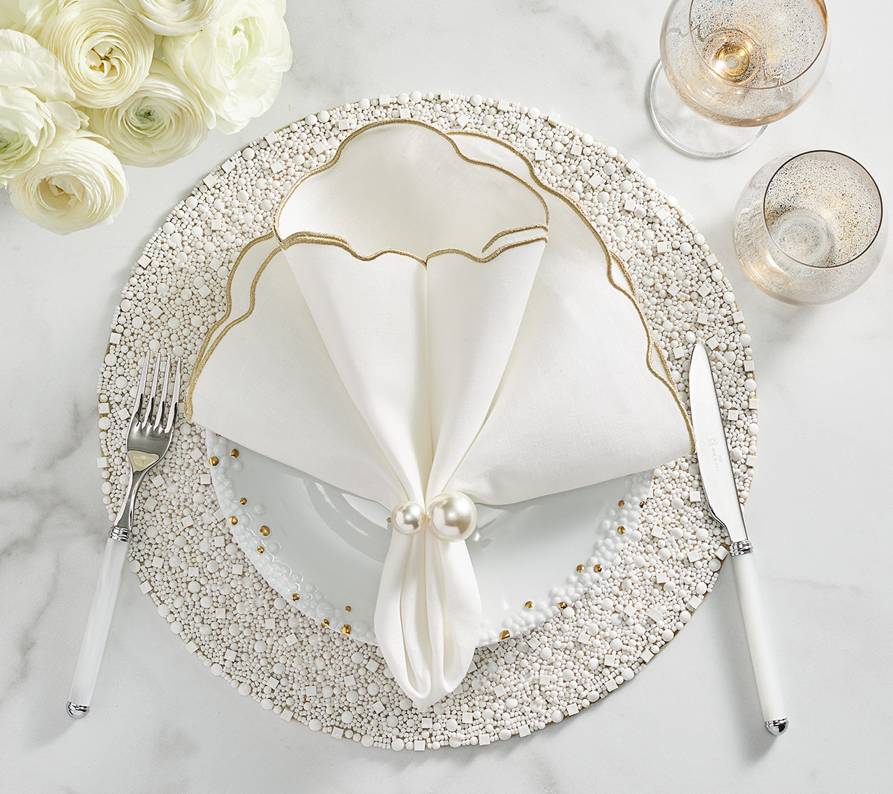 Kim Seybert Luxury Bianco Placemat in White