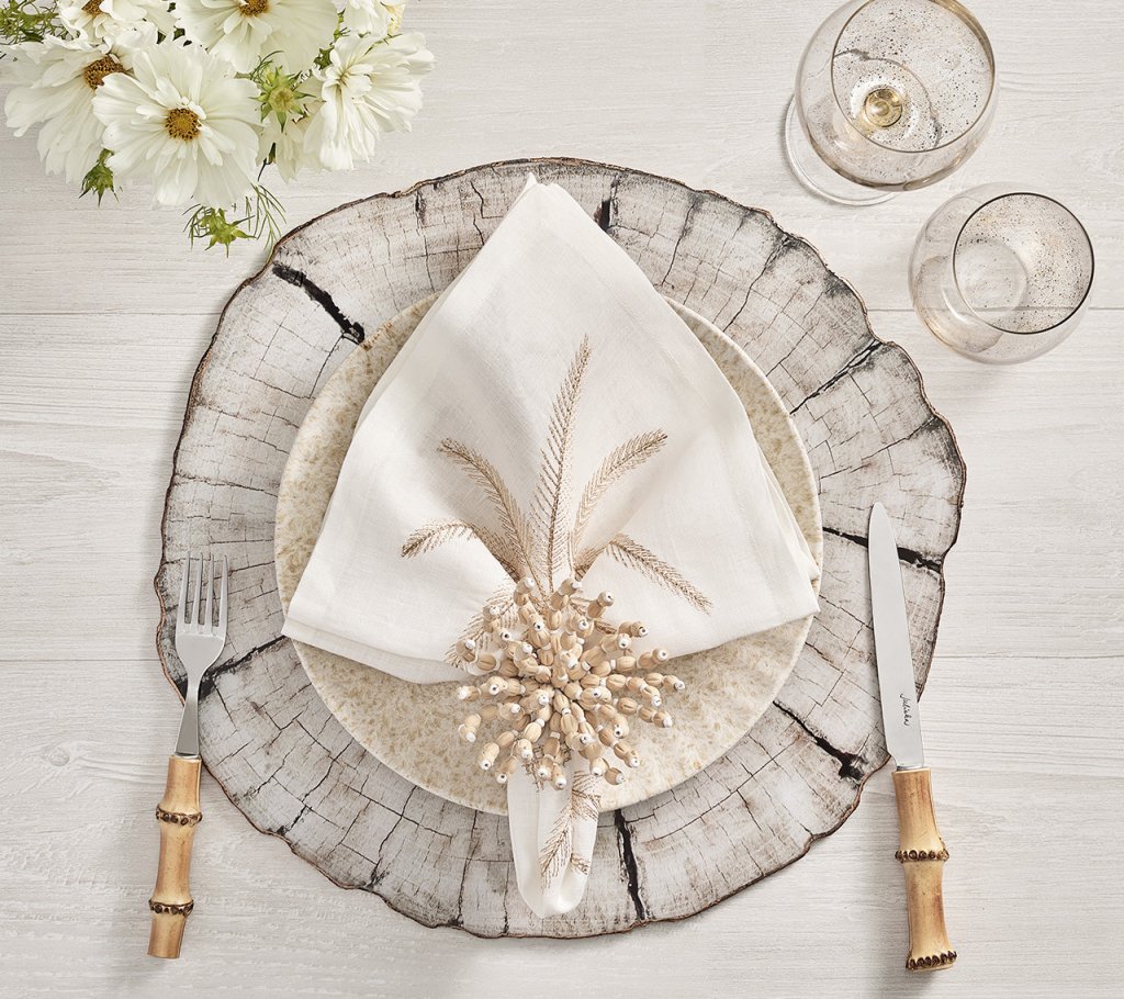 KIM SEYBERT ランチョンマット　4枚セット Birch Placemat in Ivory & Natural, Set of 4 | Kim Seybert