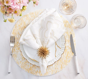 Kim Seybert, Inc.Glimmer Placemat in Yellow & Ivory, Set of 4