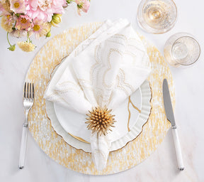 Glimmer Placemat in Yellow & Ivory, Set of 4