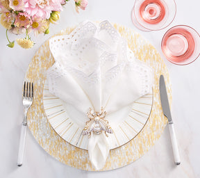Sample: Glimmer Placemat in Yellow & Ivory, Set of 4