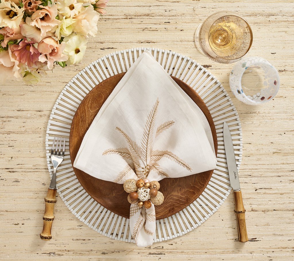 Spoke Placemat in White, Set of 4