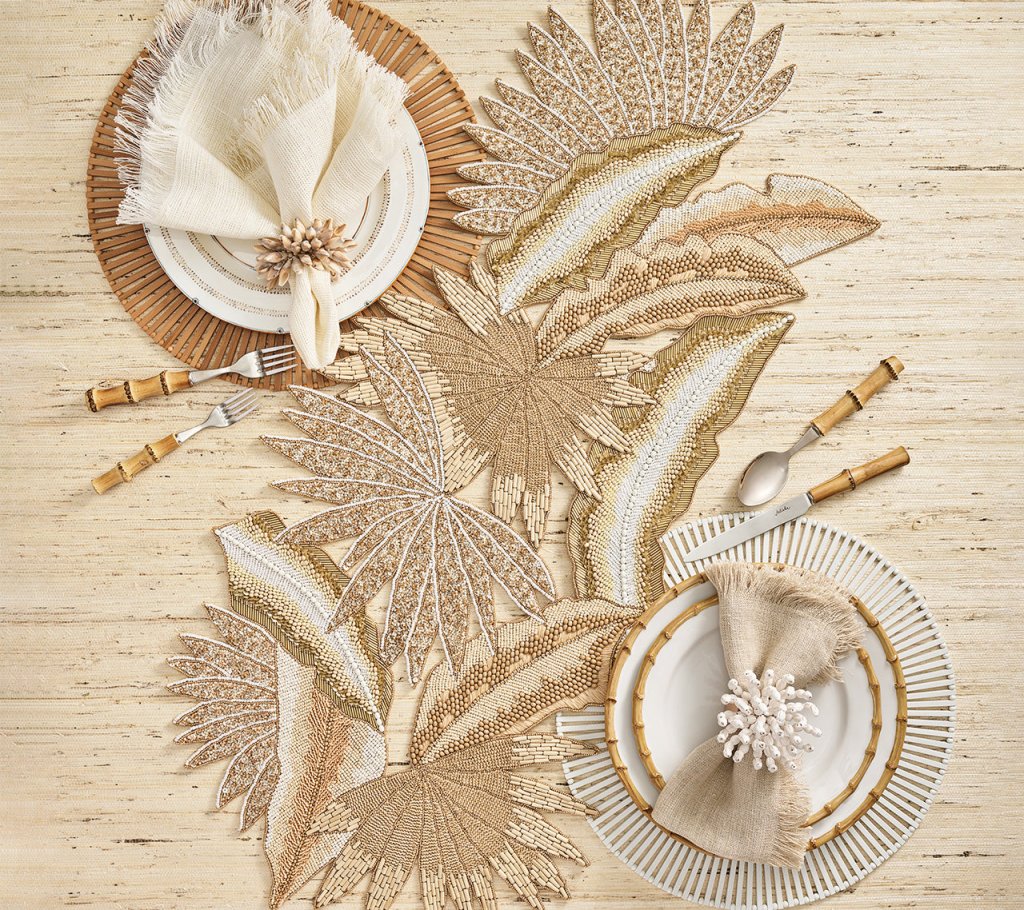 Java Table Runner in Gold and Silver