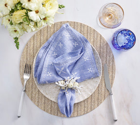 Kim Seybert, Inc.Fez Napkin in Blue & White, Set of 4Napkins