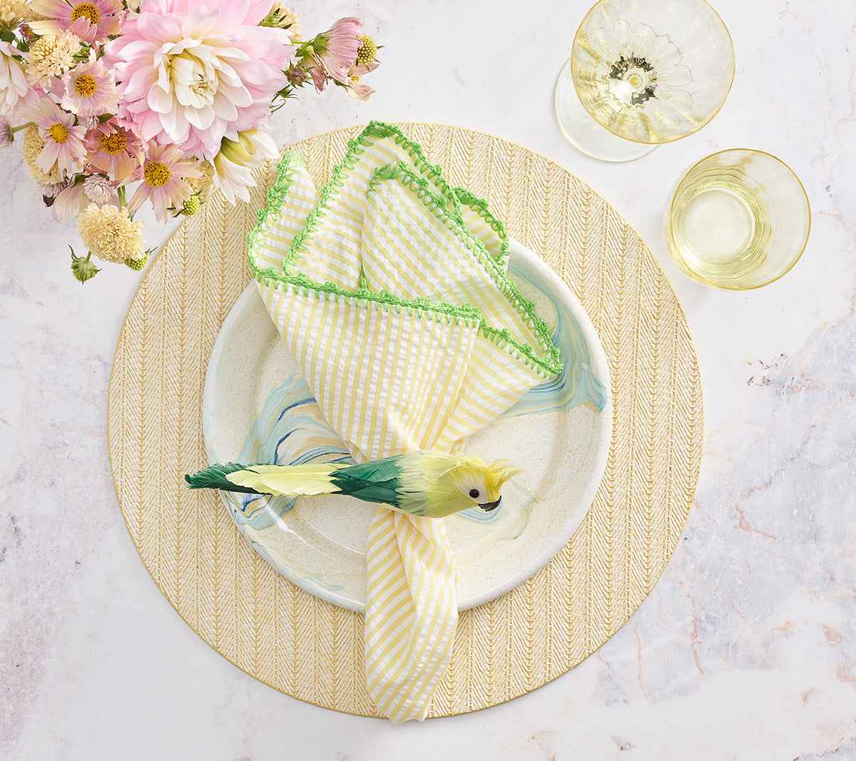 Herringbone Placemat in Butter, Set of 4