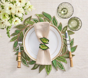 Kim Seybert, Inc.Trellis Placemat in Green & Gold, Set of 2Placemats