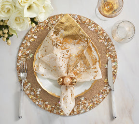 Supernova Placemat in Champagne & Crystal, Set of 2