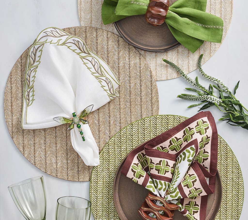 Classic Napkins in Blues & Greens, Set of 4