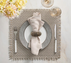 Kim Seybert, Inc.Fringe Placemat in Gold & Silver, Set of 4Placemats