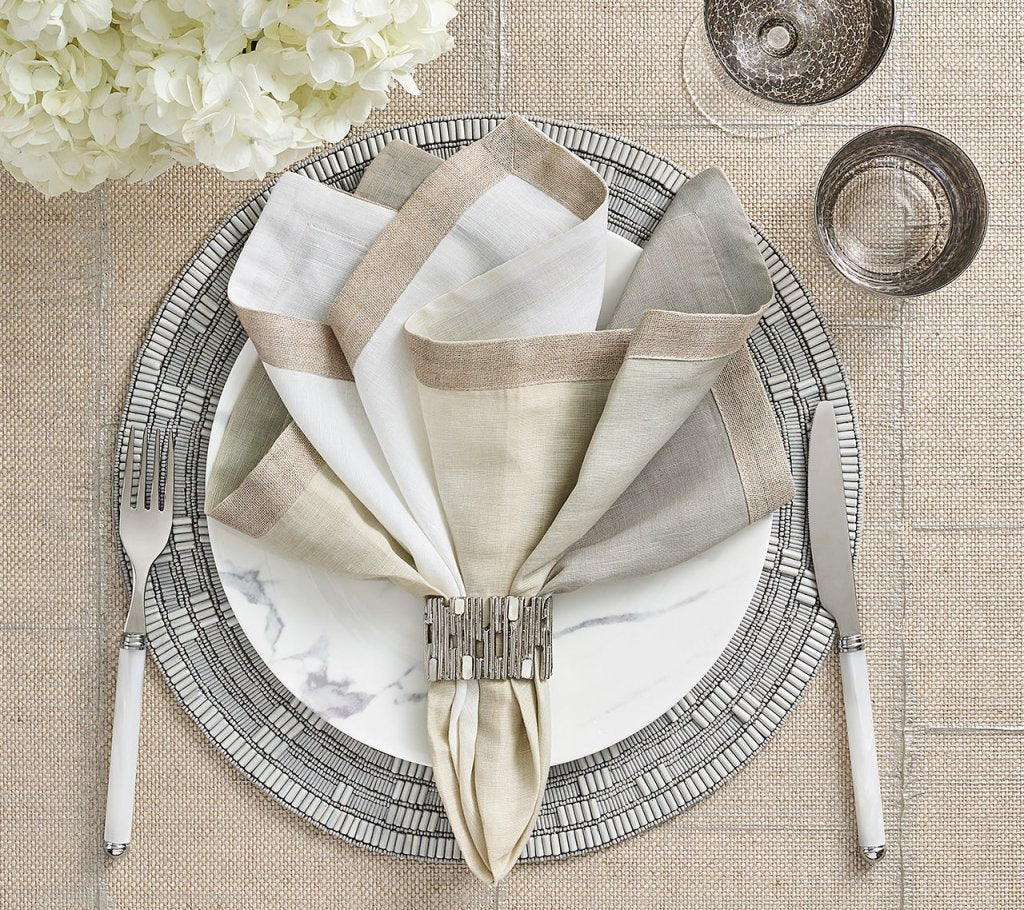 Kim Seybert, Inc.Dip Dye Napkin in Gray & Silver, Set of 4Napkins
