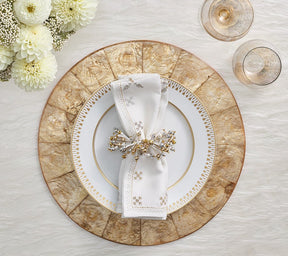 Kim Seybert, Inc.Fez Napkin in White, Gold & Silver, Set of 4Napkins