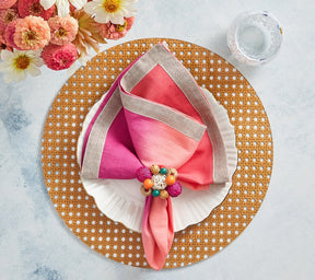 Kim Seybert, Inc.Dip Dye Napkin in Fuchsia and Orange, Set of 4Napkins