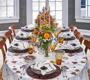Maple Hues Tablecloth in White & Multi 54x108"