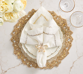 Aurelia Placemat in Champagne & Crystal, Set of 2