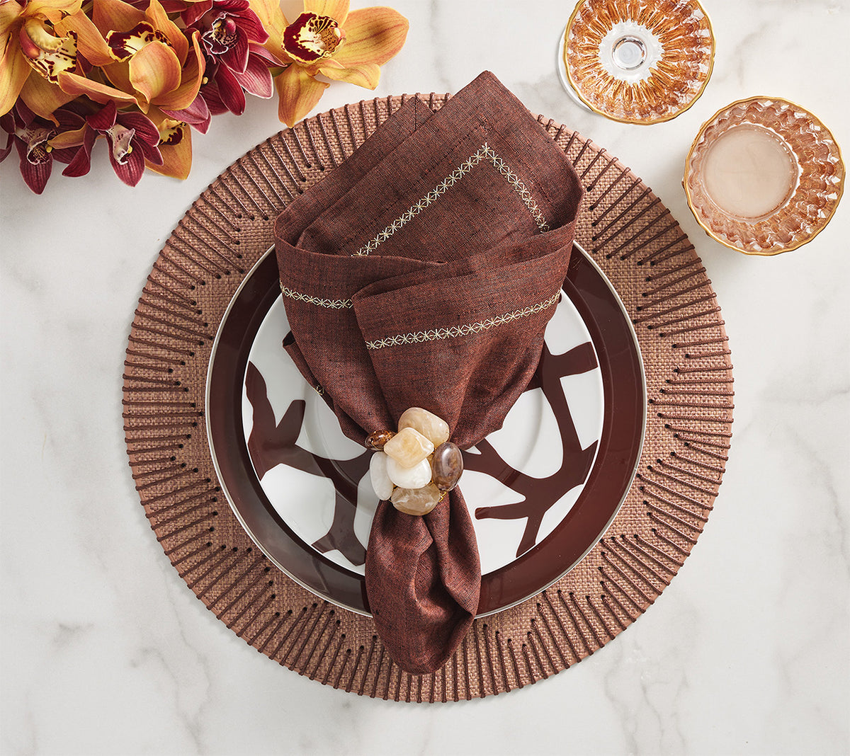 Dream Weaver Placemat in Brown, Set of 4