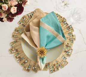 Borealis Placemat in Green & Gold, Set of 2