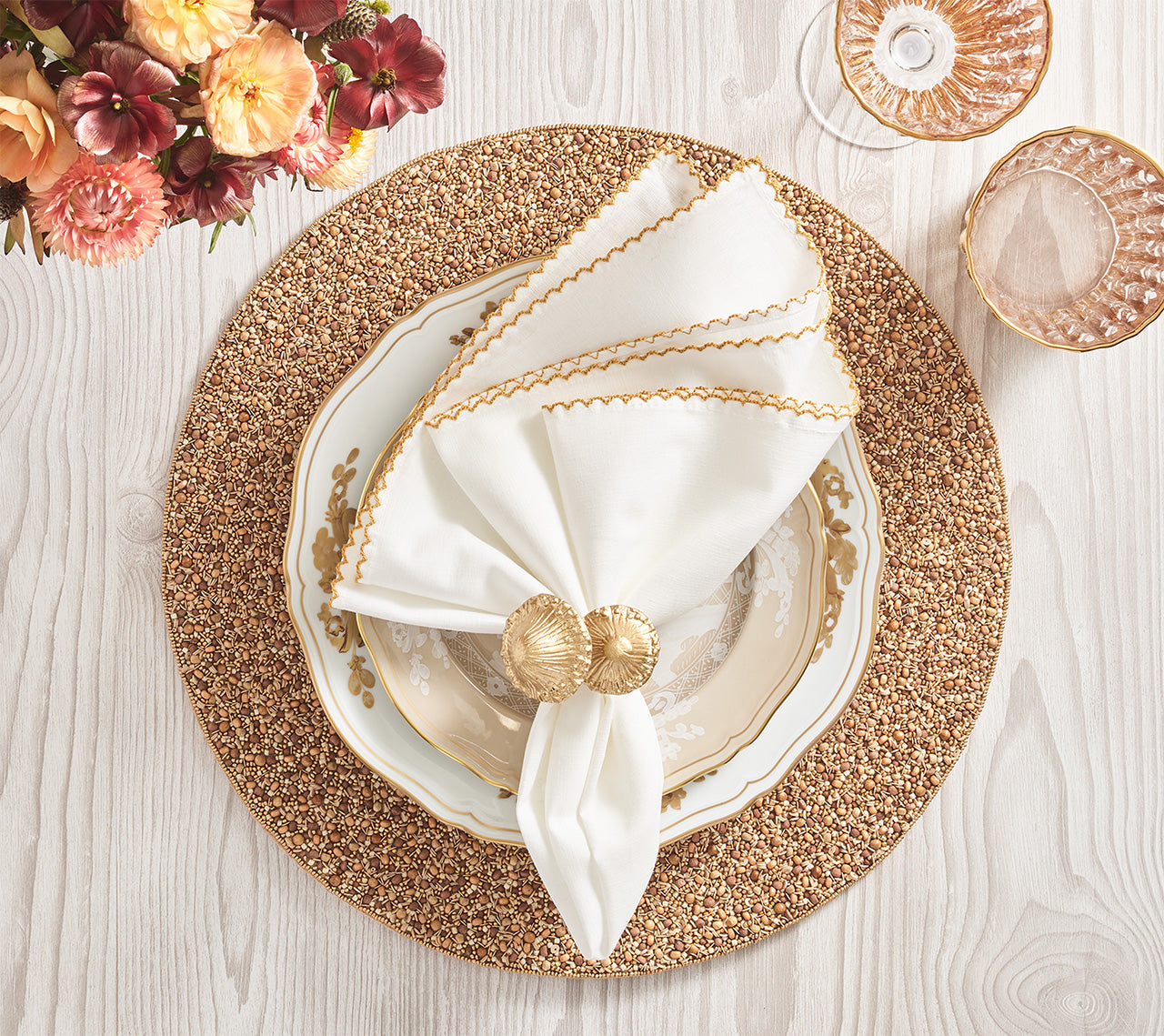 Emberfall Placemat in Natural & Brown, Set of 2